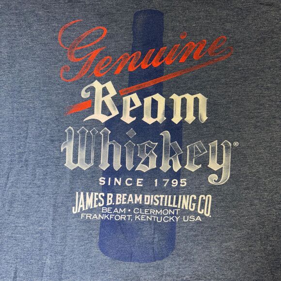 Jim Beam Genuine Whiskey Graphic T-Shirt Mens 2X Alcohol Drinks Kentucky Bourbon - Picture 2 of 6